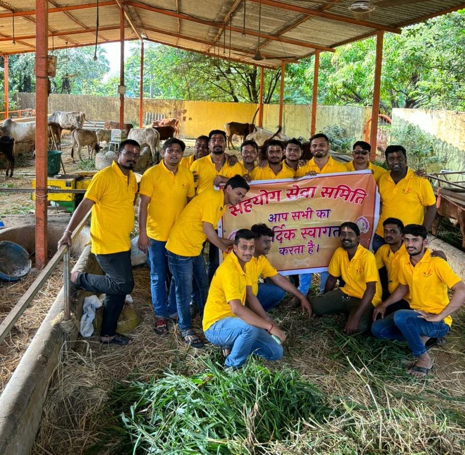 संस्था द्वारा गौशाला में गायों की सराहनीय सेवा