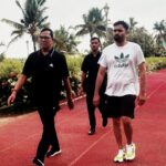 मुंबई आते ही बेटे के साथ मॉर्निंग वॉक पर निकले कृपाशंकर सिंह