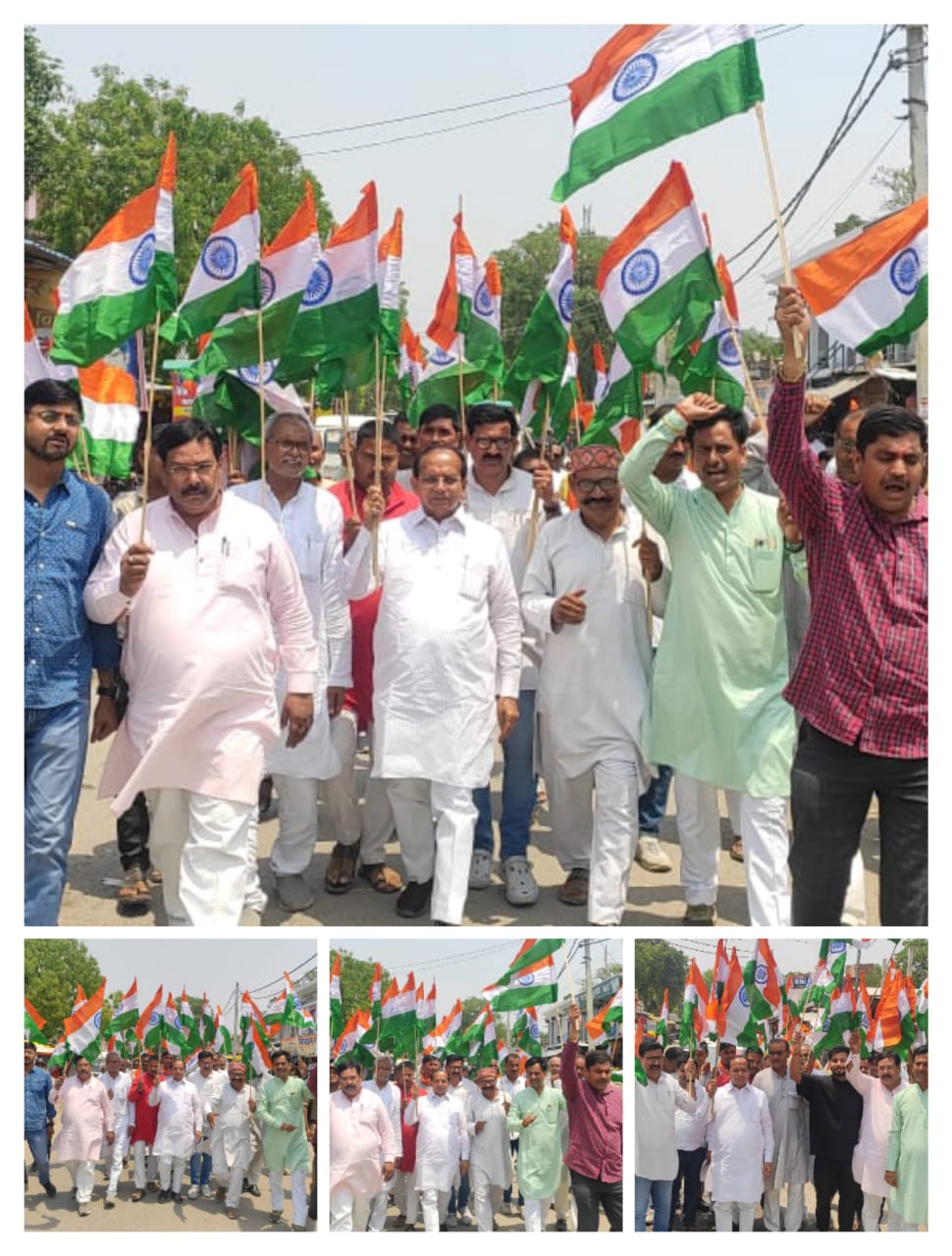 सदर विधायक राज प्रसाद उपाध्याय "राजबाबू" बगियागांव चौराहे से निकाली तिरंगा यात्रा