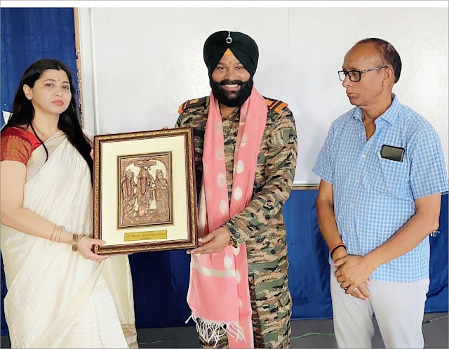 भारतीय सेना के जांबाज वीरों का किया गया स्वागत