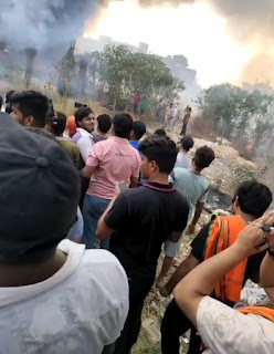 मुंगराबादशाहपुर थाने में लगी भीषण आग 