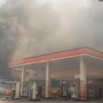 कच्छ के गांधीधाम-भचाऊ हाईवे पर पेट्रोल पंप के पास भीषण आग