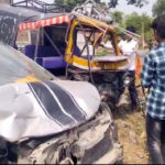 सड़क हादसे में भिड़े कार और टेंपो, हुई जोरदार टक्कर, चार घायल