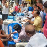 कांवरियों के लिए लगाया गया जलपान एवं चिकित्सा सेवा शिविर