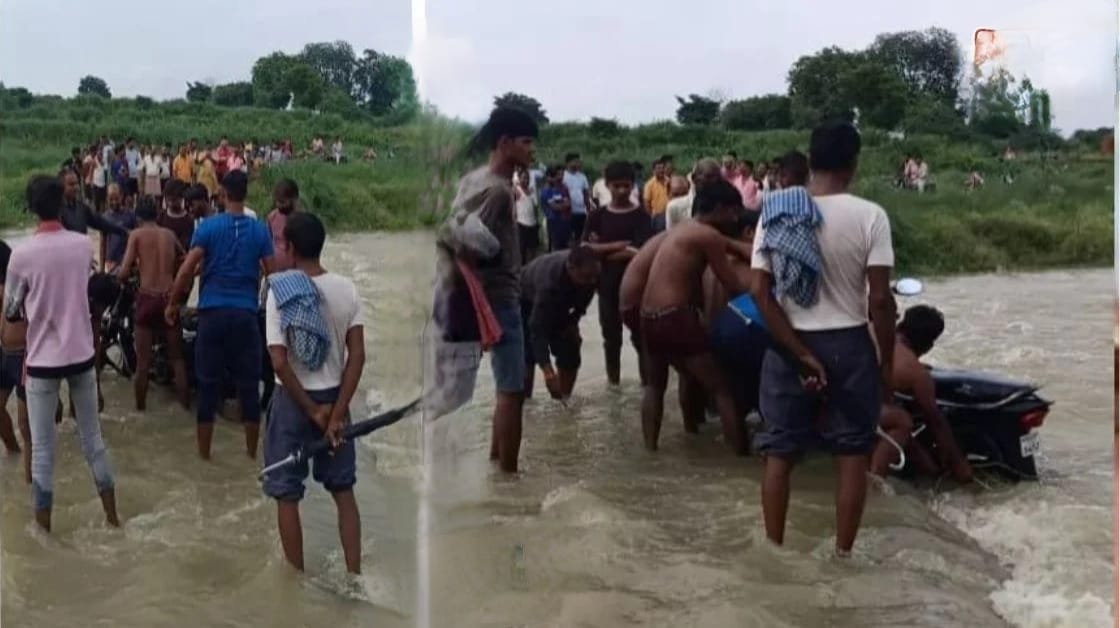 जौनपुर में रपटा पुल समा गया नदी में दर्जनों गांव का संपर्क मार्ग टूटा