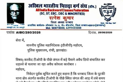 करकेंद टीओपी के पीछे जंगल में अवैध कोयला कारोबार का आरोप, डीजीपी से जांच व कार्रवाई की मांग