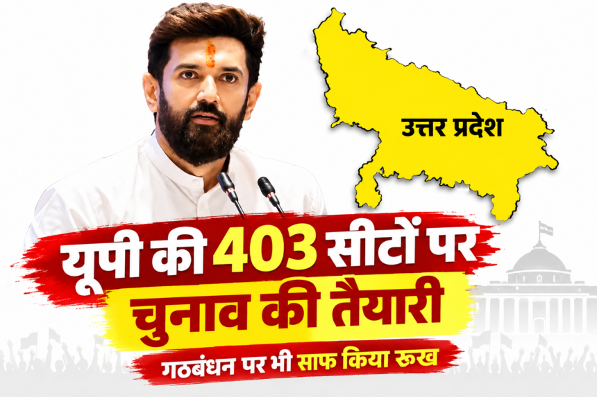 चिराग पासवान का बड़ा ऐलान, यूपी की 403 सीटों पर चुनाव की तैयारी, गठबंधन पर भी साफ किया रुख