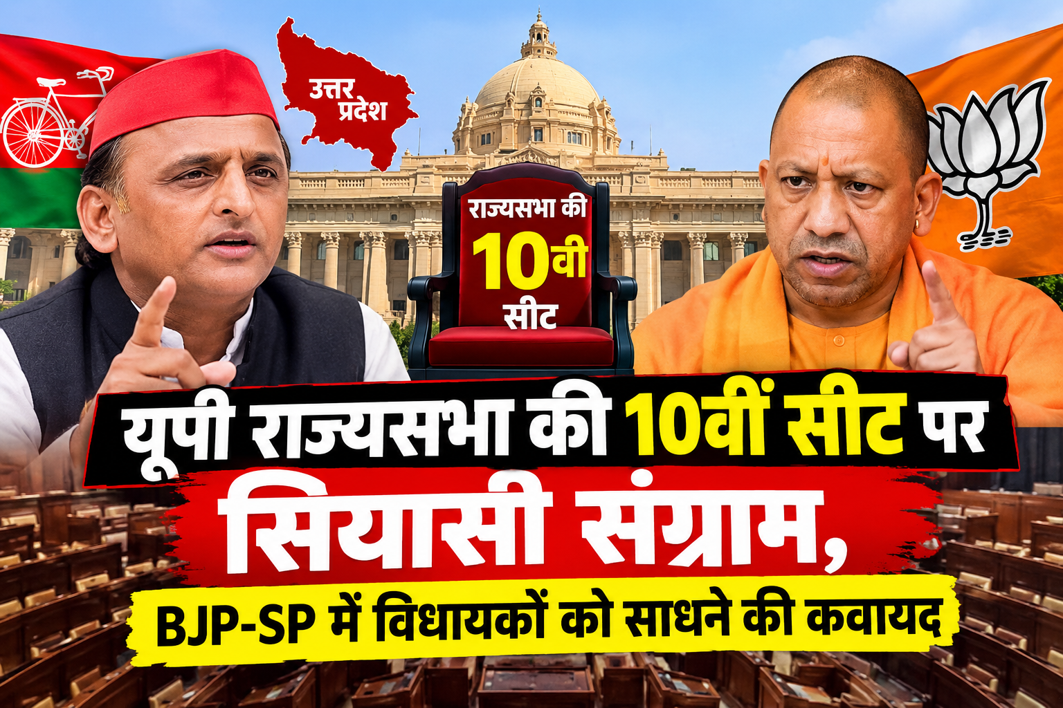 यूपी राज्यसभा की 10वीं सीट पर सियासी संग्राम, BJP-SP में विधायकों को साधने की कवायद