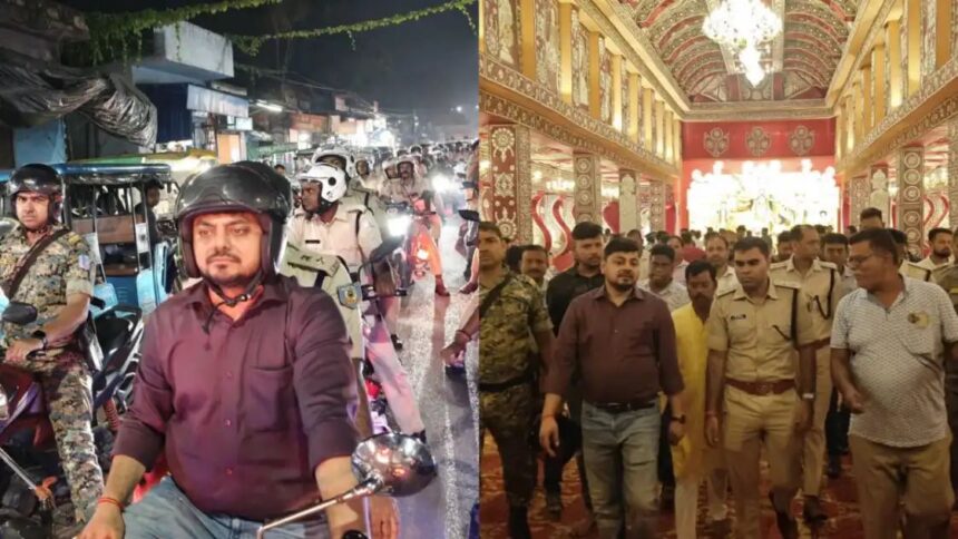 दुर्गापूजा की सुरक्षा को लेकर सड़क पर उतरे DC-SSP, धनबाद में निकला फ्लैग मार्च