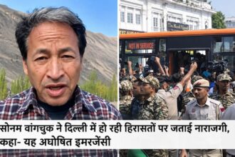 सोनम वांगचुक और दिल्ली में प्रदर्शनकारियों की हिरासत का दृश्य